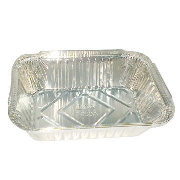 750mL Disposable Rectangle Aluminum Foil Container, Available in Silver Color