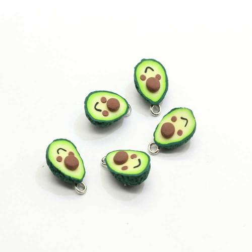 Kawaii Avocado Craft 3D Polymer Clay Ornament for Earring Making Key Chain Accessory