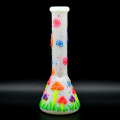 26cm A cute mushroom shaped glass water pipe with a luminous effect