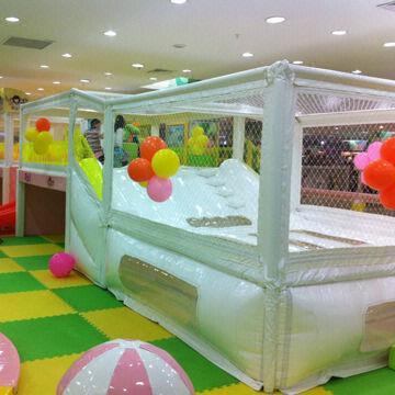 Indoor Kids' Playground Equipment, Platform with 4 Slides and Ball Pit