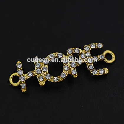 double loop hope letter adapting piece woven bracelet necklace alloy accessories with stone