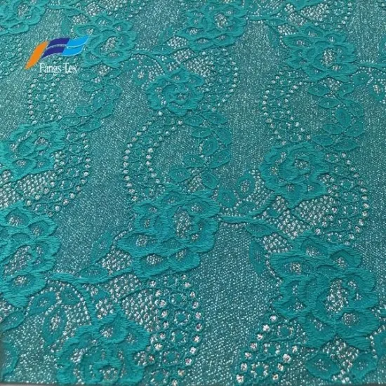 Fancy Jacquard Nylon Polyester Embroidered Lace Fabric
