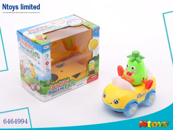 6464994 BABY TOY CARTOON BO CAR VEGETABLE W/LIGHT/MUSIC.W/O 3*AA BATTERIES