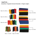 164pcs/Set heat shrink tubing Heatshrink Tube Polyolefin Shrinking Assorted Wire Cable Insulated Sleeving Shrink Tube