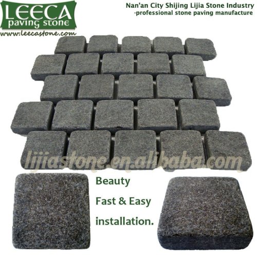 Black cubic basalt construction stone