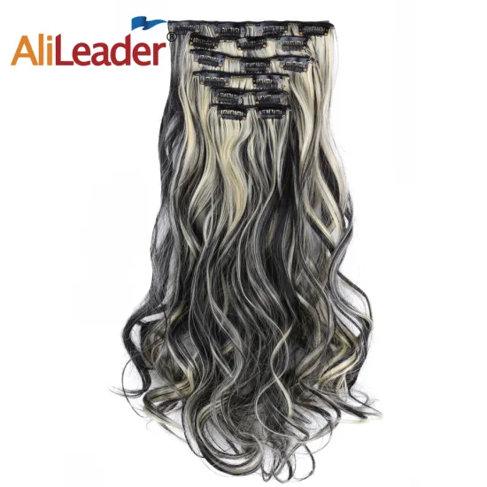 AliLeader Synthetic Body Wave Hair Weft Hairpiece 16 Clips In Hair Extension