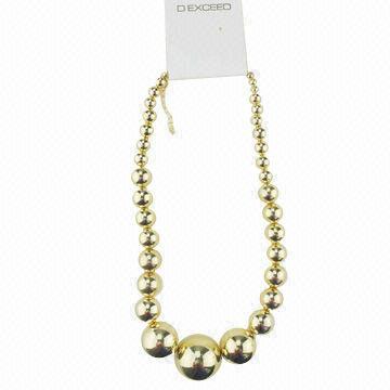 Graduating CCB Ball Necklace, Gold Plated, Best Selling Item, for Summer/Spring Collection