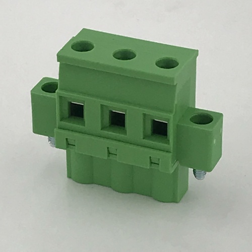 Pluggable female terminal block with flange ears