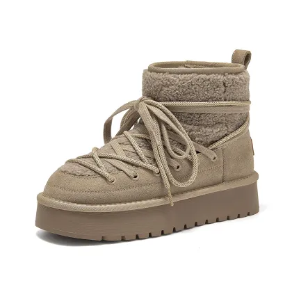 Women's snow boots, non-slip thick-soled winter ankle boots