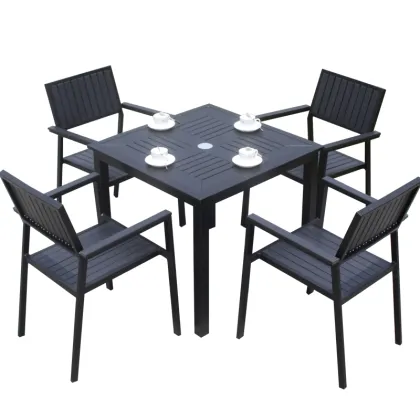 Plastic Wood Square Dining Table for Outdoor Furniture