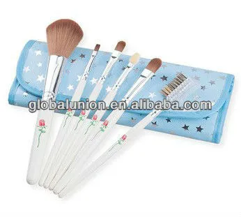 Blue Flower Makeup Brush Set