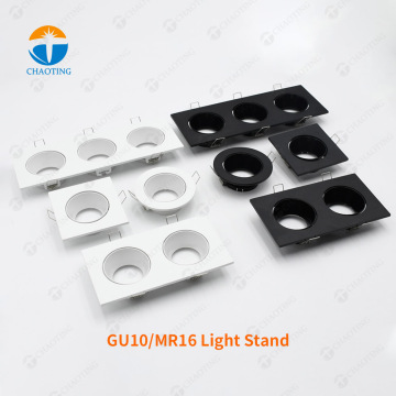 Indoor LED Downlight Housing - Aluminum Round/Square GU5.3 GU10 Replaceable Lamp Cup