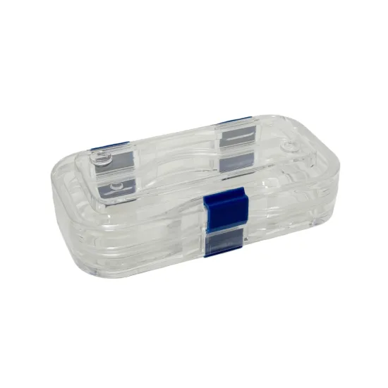 100x50x30mm Dental Storage Clear Plastic Lockable Full Denture Membrane Box 100x100