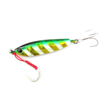 High-Quality Striped Green-Yellow 64mm/30g Jig Bait for Fishing