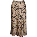 Gonna leopardo per donne lunghezza midi alta vita