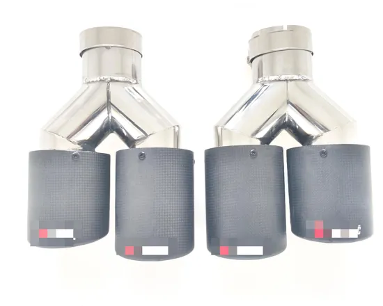 High-Quality Y-Pipe Dual Outlet Carbon Fiber Curl Edge Exhaust Tips for Akrapovic - Hot Sales