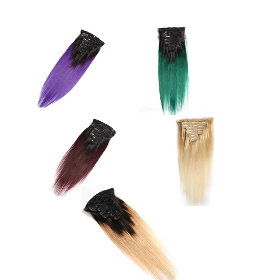 High Quality Wholesale Cuticle Aligned Cheap Colored  Brazilian Clip In Hair Extension