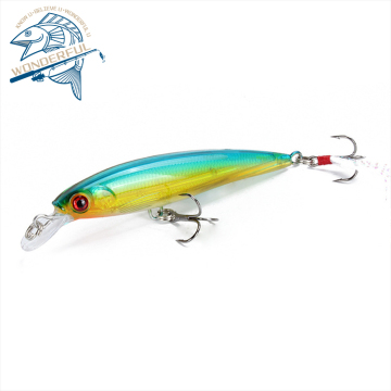 Sinking Minnow Lures with Feather Hooks for Bass Fishing