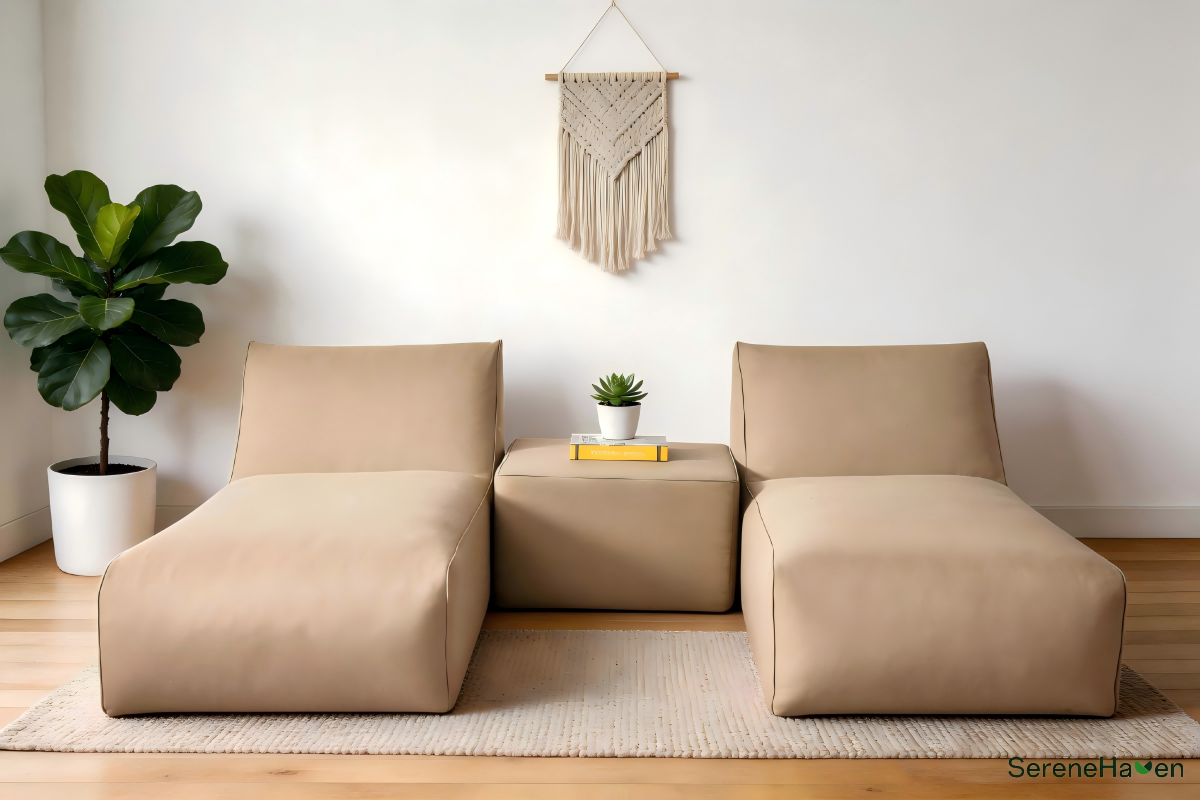 SereneHaven H032 Indoor-Outdoor Dual-Use Compressed Sofa in a box - 2 Lounge Chairs + 1 Coffee Table Set