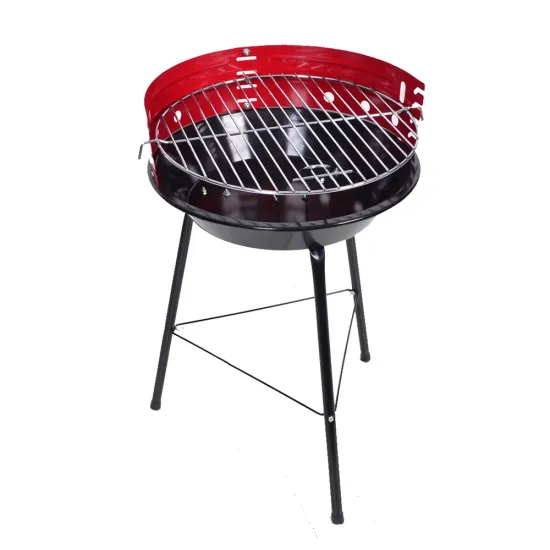 14 Inch Round Shaped Portable Charcoal BBQ Grill Outdoor Folding Steel Barbecue Smoker