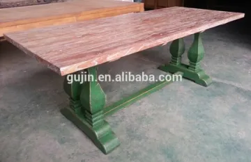 Vintage Trestle Wood Dining Table
