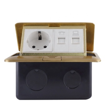 Hot Selling 2 Gang EU-Style Aluminum Pop-Up Floor Socket for Russia & Germany - CE & GCC Certified