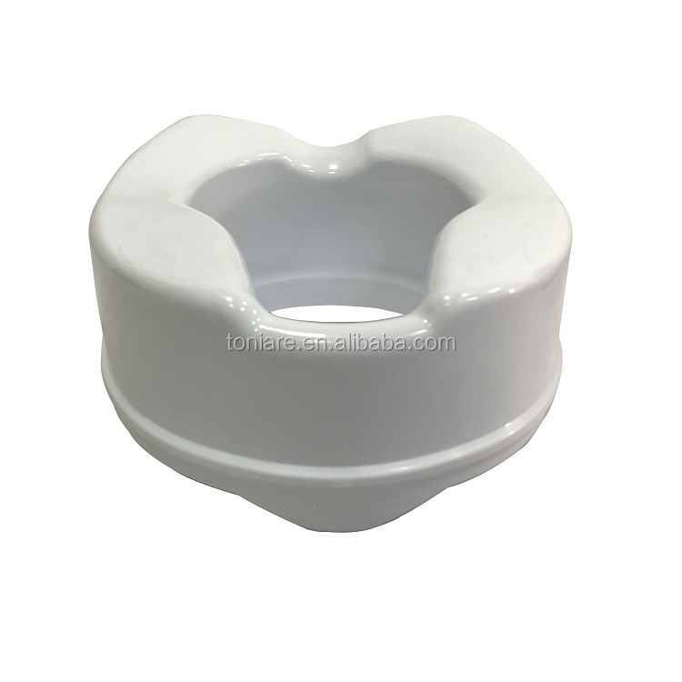 Cuidado del hogar de plástico blanco 4 pulgadas asiento de inodoro elevado y portátil asiento de inodoro elevado con tapa TCA04A