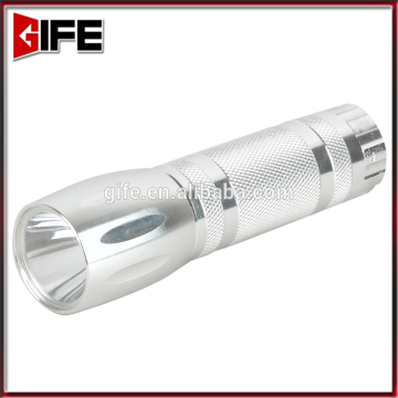 GF-6035 Metallic silver AAA Battery Bright light torch LED Mini flashlight