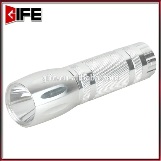 GF-6035 1W LED portable flashlight led metallic silver Small torch flashlights
