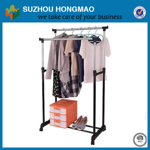 Double adjustable outdoor clothes rail