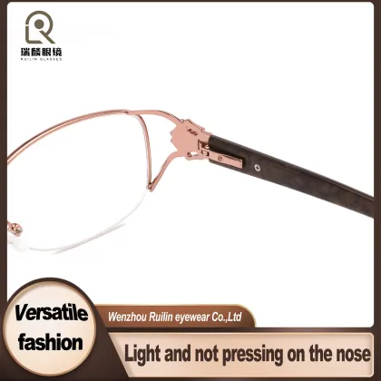 Women's Elliptical Metal Frame Glasses