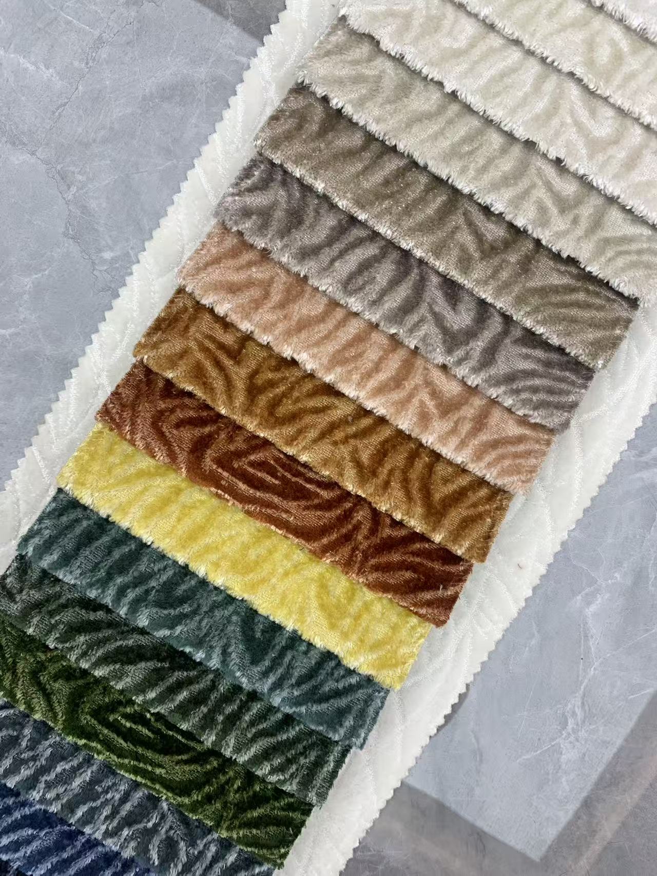 Wavy Tiger Stripe Animal Print Velvet Fabric