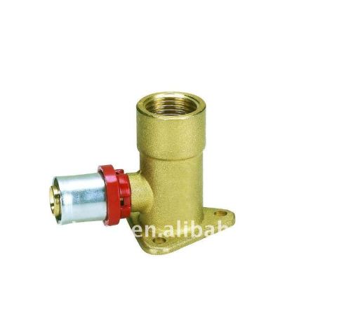 Brass Th Press Fitting - Wall-Plated Female Elbow