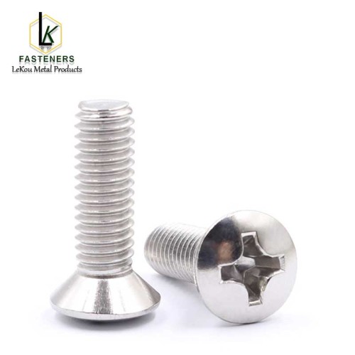 Шрубы з патаемнай галоўкай з нержавеючай сталі з папярочнай паглыбленнем