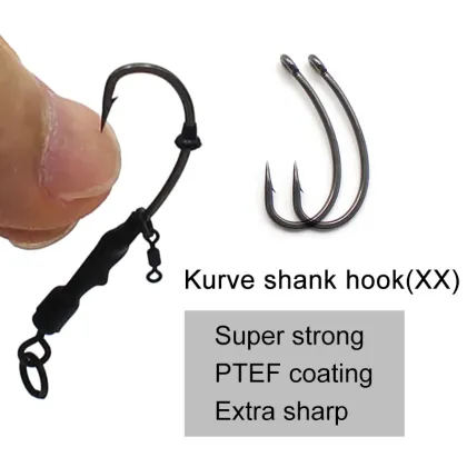 Ronnie Rig Carp Fishing Tackle - Barbed Hooks & Bait Accessories