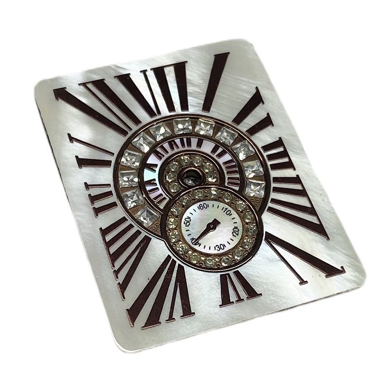 Dial rectángulo de trapeador con numerales romanos reloj dial