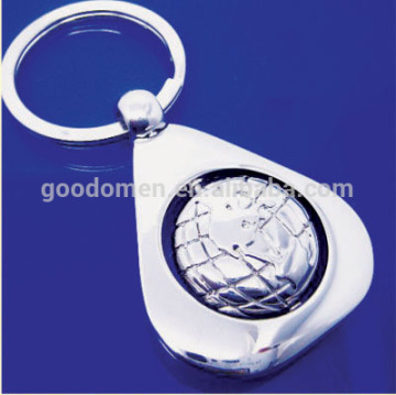 Custom round earth soft pvc double sides keyring keychains