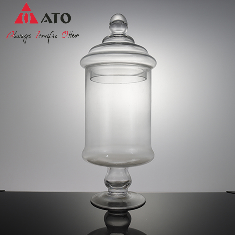 European foot glass with lid glass food container