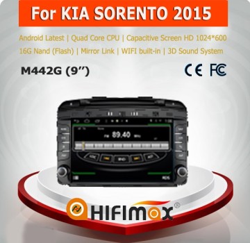 Hifimax for KIA SORENTO 2015 car dvd player gps navi WITH Quad Core CPU 16G Hard disk HD1024*600 capacitive screen