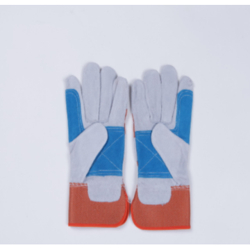 Leather stitched color gloves