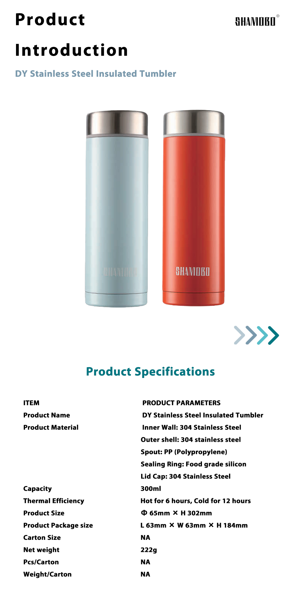 DY Stainless Steel Insulated Tumbler x1
