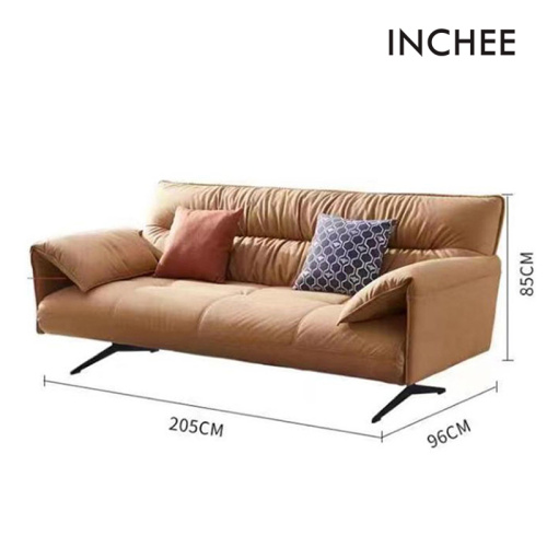 Yellow-brown Cloth Material Sofa Bed Sponge And 3D Cotton Filling Sofa Bed Supplier
