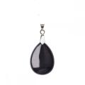 Collier pendentif en forme de goutte d&#39;eau naturelle avec onyx noir 28x35MM avec chaîne en argent de 45 cm