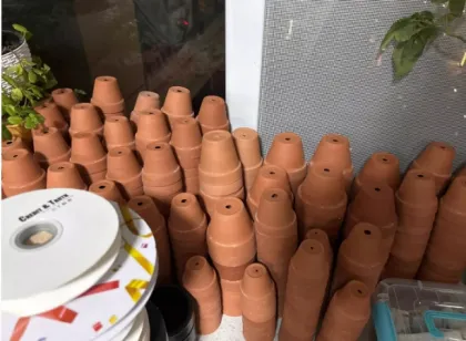 Red Terracotta Ceramic Clay Flower Pot for Succulents