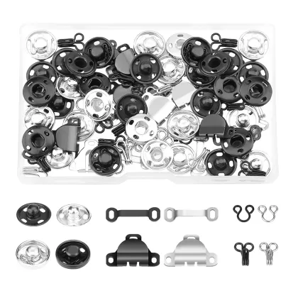 50Sets Sewing Hooks and Eyes Closure Snap Buttons Garment Sewing Accessories