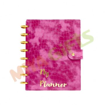 Custom A5 Junior Planner Organizer Notebook Set with Foiled Logo and 8 Discbound Corco Leather Cover