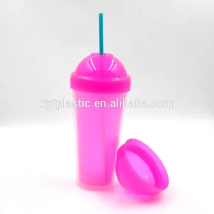 Double wall double plastic cup,double wall drink plastic cup,drink cup plastic