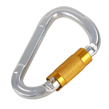 JS Custom 25KN D-Type Aluminum Alloy Auto Locking Carabiner Hook with Tag for Rock Climbing