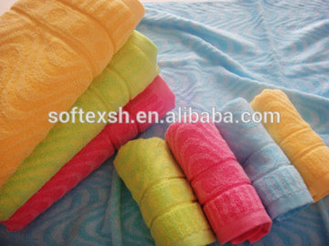 plain dyed jacquard bamboo bath towel with border