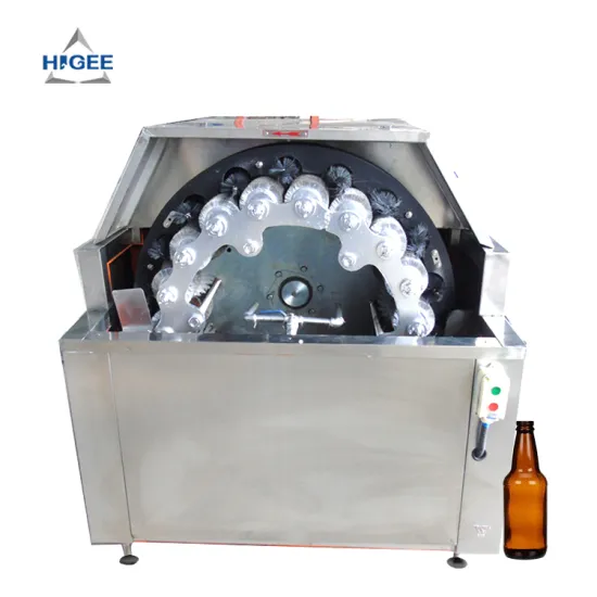 Higee 2000BPH Beer Bottle Washer: Recycle Glass Bottle Washing Machine with Brush Type Bottle Label Remover